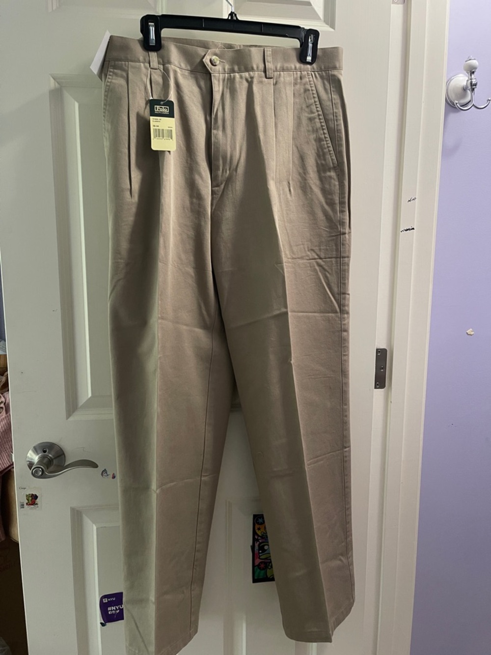 Men's Classic Polo Pleated Dress Pants - Tan 38/34